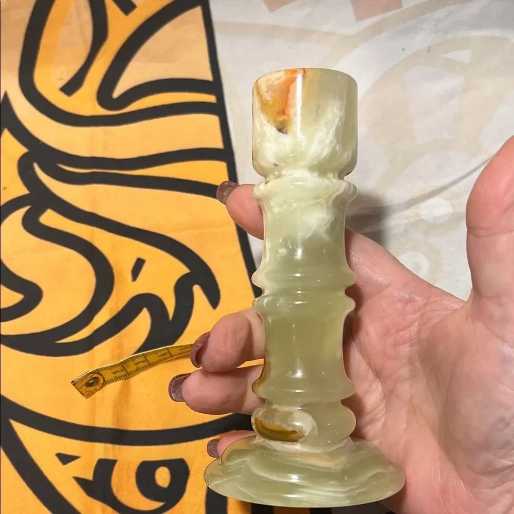 Green Onyx Candle Holder